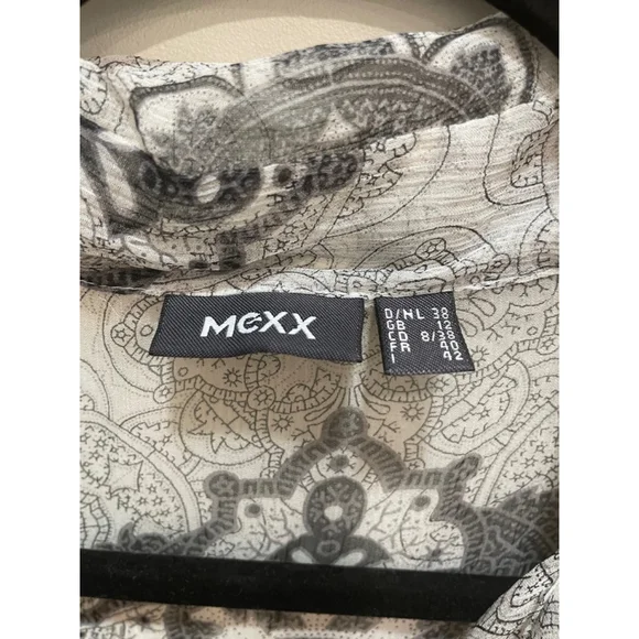 Mexx Y2K Vintage Printed Silk Blouse M / 8 Tattoo Fairy Grunge Whimsigoth Witchy - Picture 3 of 9